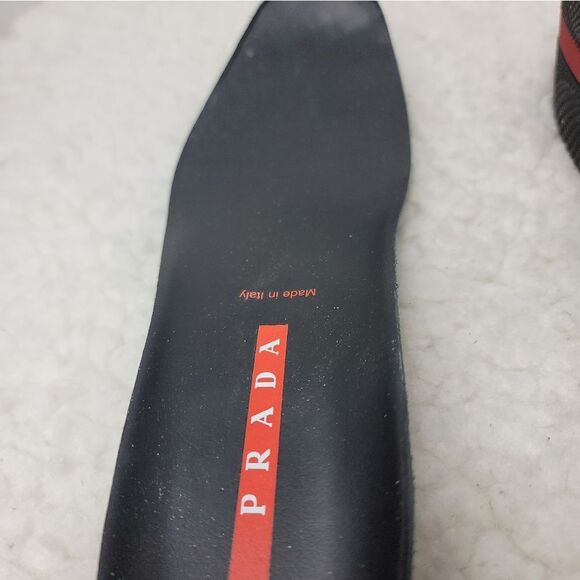 Prada Sport Womens Sneaker Shoes Sise 9 Black Red Blue Strappes Closure - Picture 14 of 16